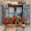 Fleurs sur le rebord - reproduction encadrée avec passe-partout | Décoration intérieure-1626523376-1626523381
