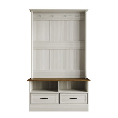 Hall Tree with Storage Cabinet In Brown