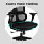 Chaise de bureau ergonomique en filet Liora avec appui-tête réglable, soutien lombaire et dossier respirant