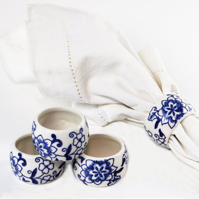 Blue Garden Napkin Rings (Set of 4)
