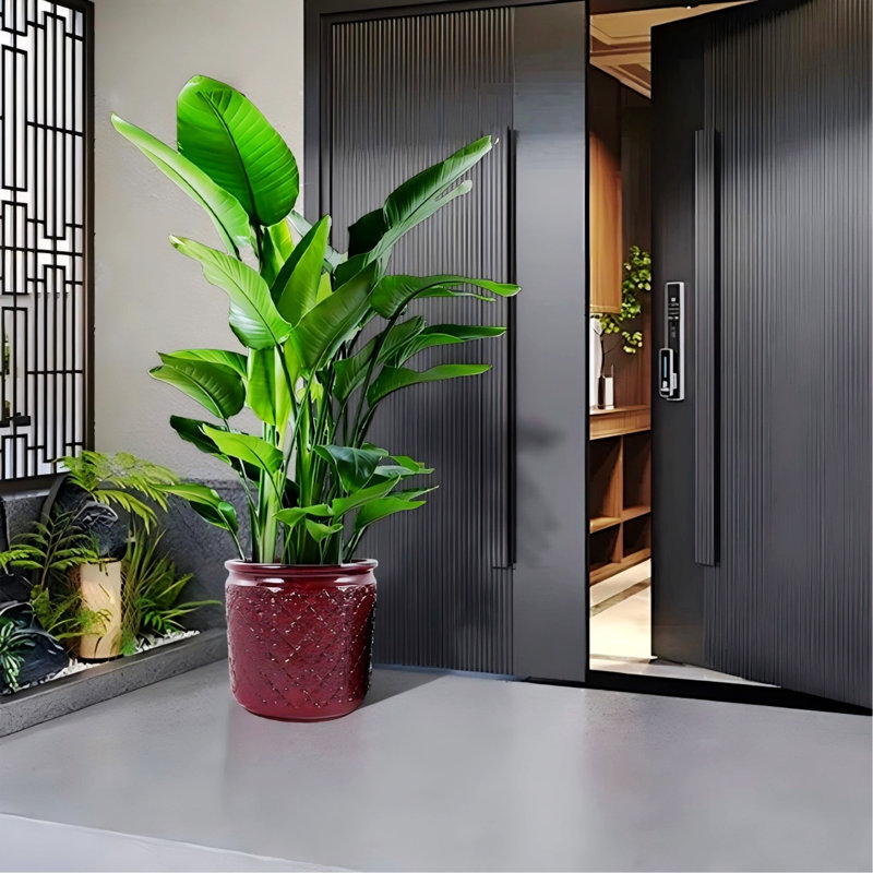 Jardinière d'extérieur, pot à fleurs moderne 3 pièces avec trou de drainage intégré