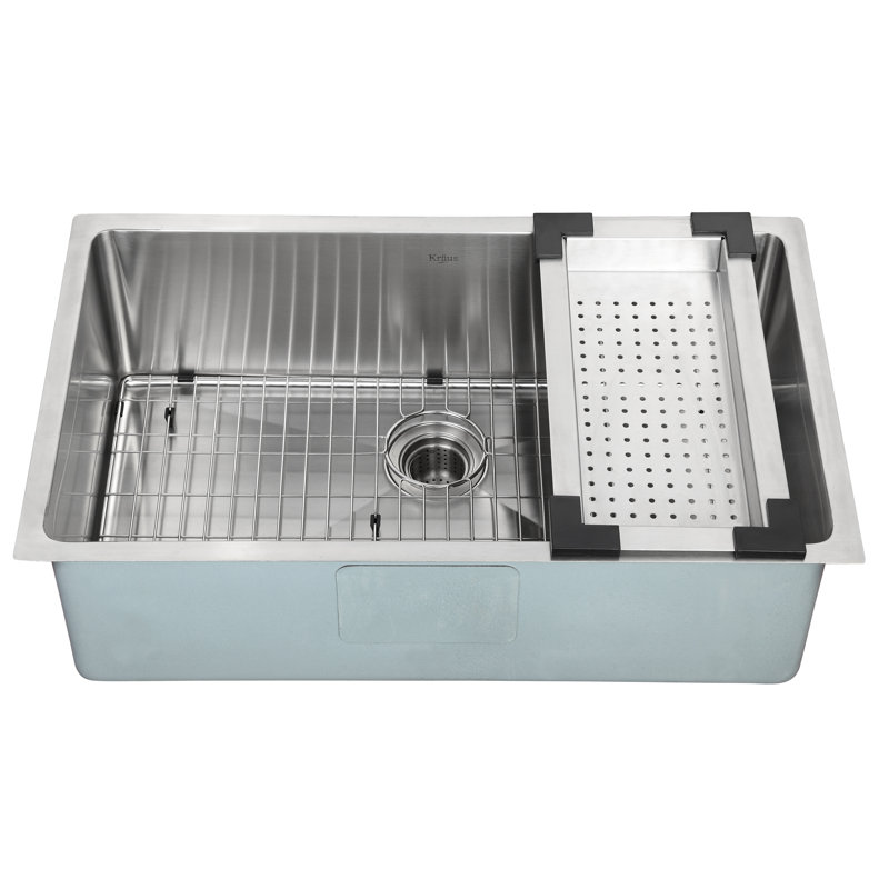 Kraus 18.5'' Stainless Steel Colander with Protective Cushions