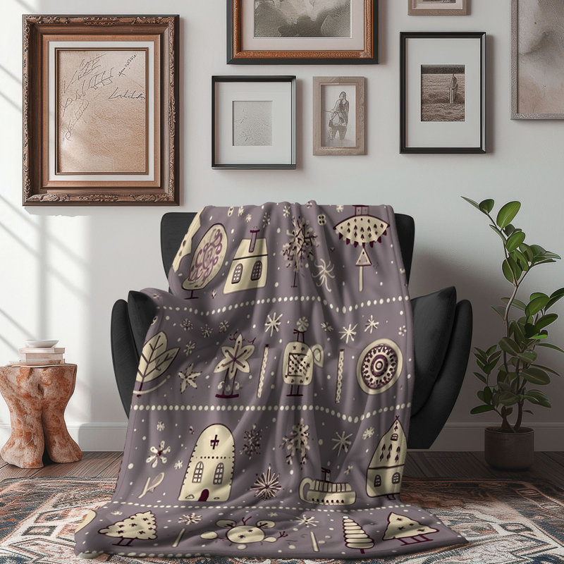 Snowfall Dots - 1 Piece Premium Blanket, 50" W x 60" L