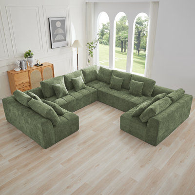 Canapé modulaire surdimensionné de 137,9 po, canapé de nuage modulaire compressé avec mousse à mémoire de forme, aucun assemblage requis