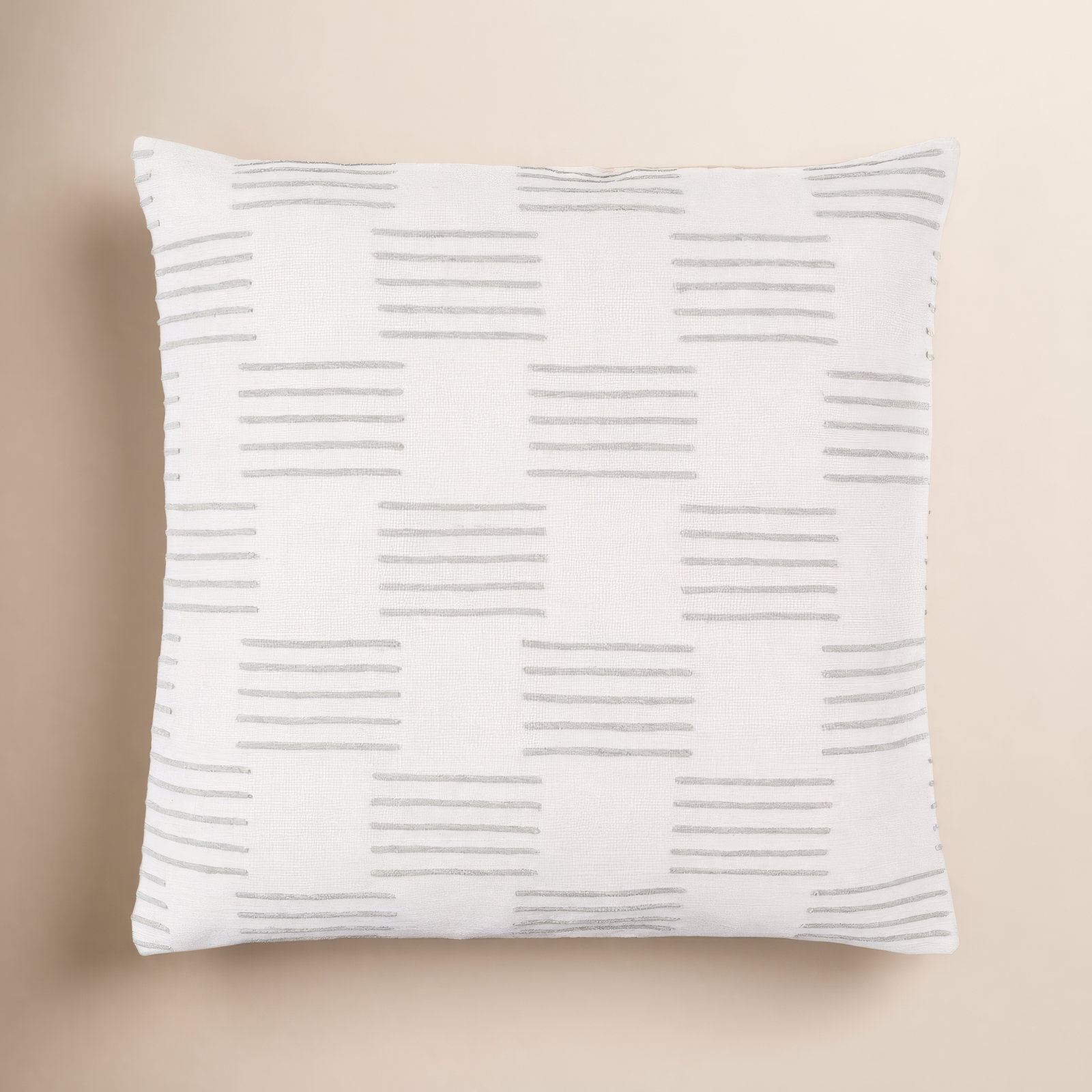 Layten Geometric Cotton Throw Pillow, Off-White, 18" x 18", Pillow Cover Only - No Insert