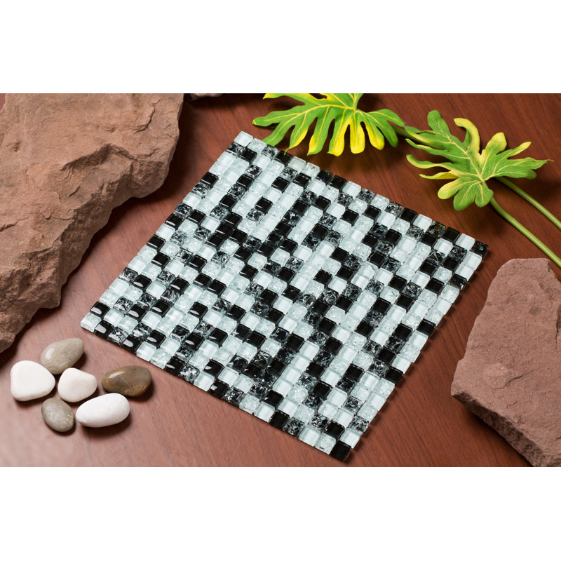 Mesh Pess Grid Stone Tile, Black/White