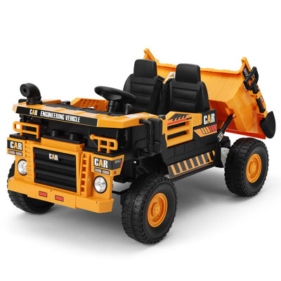 24v10ah Battery Powered 2 Seater Ride On Dump Truck With 4 Engines , Construction Vehicles With Electric Dump Bed