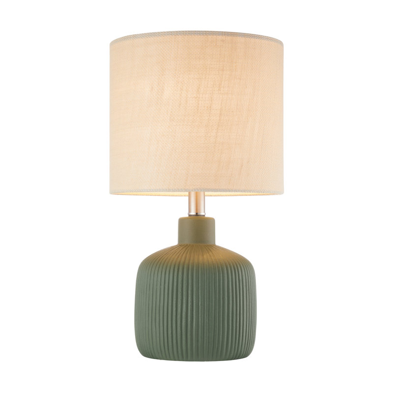 17.5" Ceramic Table Lamp, Green