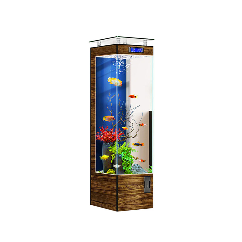 Aquarium autoportant moderne 55-64 gallons en acrylique Eco, 19.69, Nut-Brown