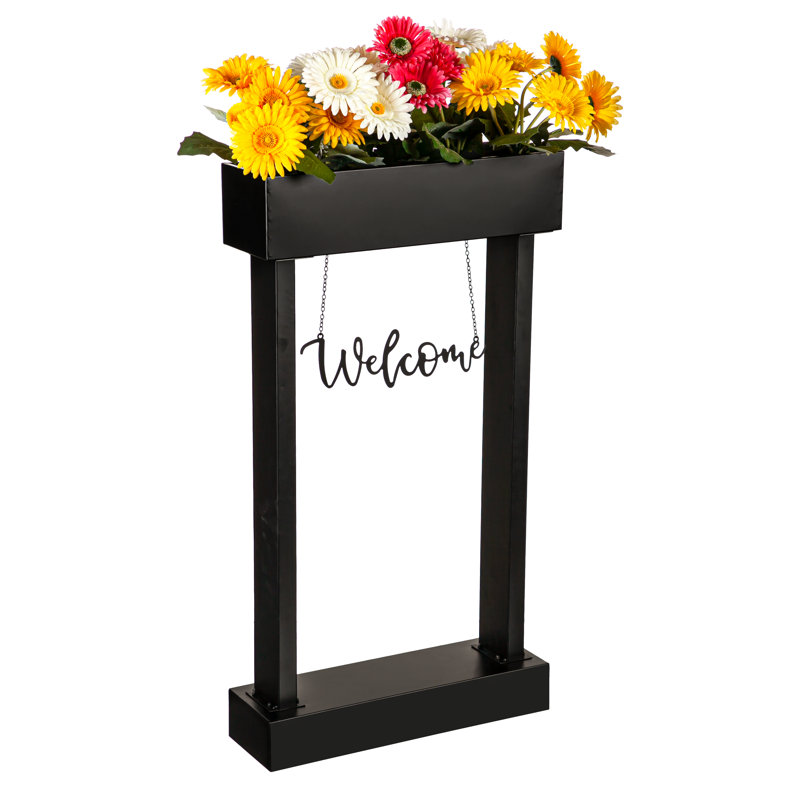 Boîte à fleurs avec porte Welcome