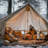 Camping Tent Stove Portable Wood Burning Stove with Window and 7 Chimney Pipe Side Racks 2 Grates