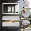 Meuble-lavabo mural simple en bois massif de 48 po avec comptoir en pierre et lumière-746431384