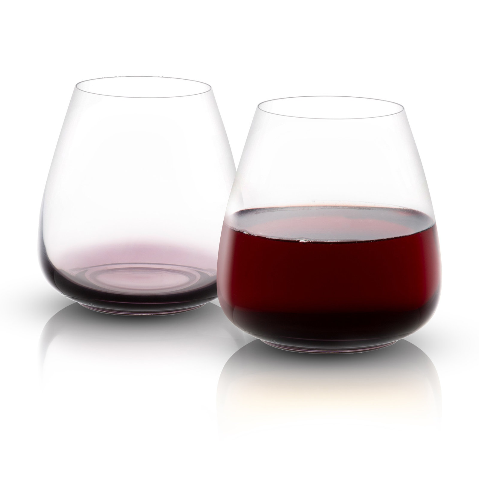 JoyJolt Black Swan Stemless Wine Glass, 18.2 Oz