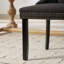 Ensemble de salle à manger 2 pièces en bois massif capitonné de style contemporain avec garniture cloutée, tissu noir et pieds noirs Collection-1489645855