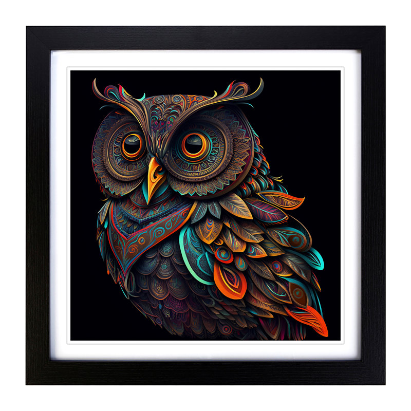 Owl No.1 - Framed Print, Black