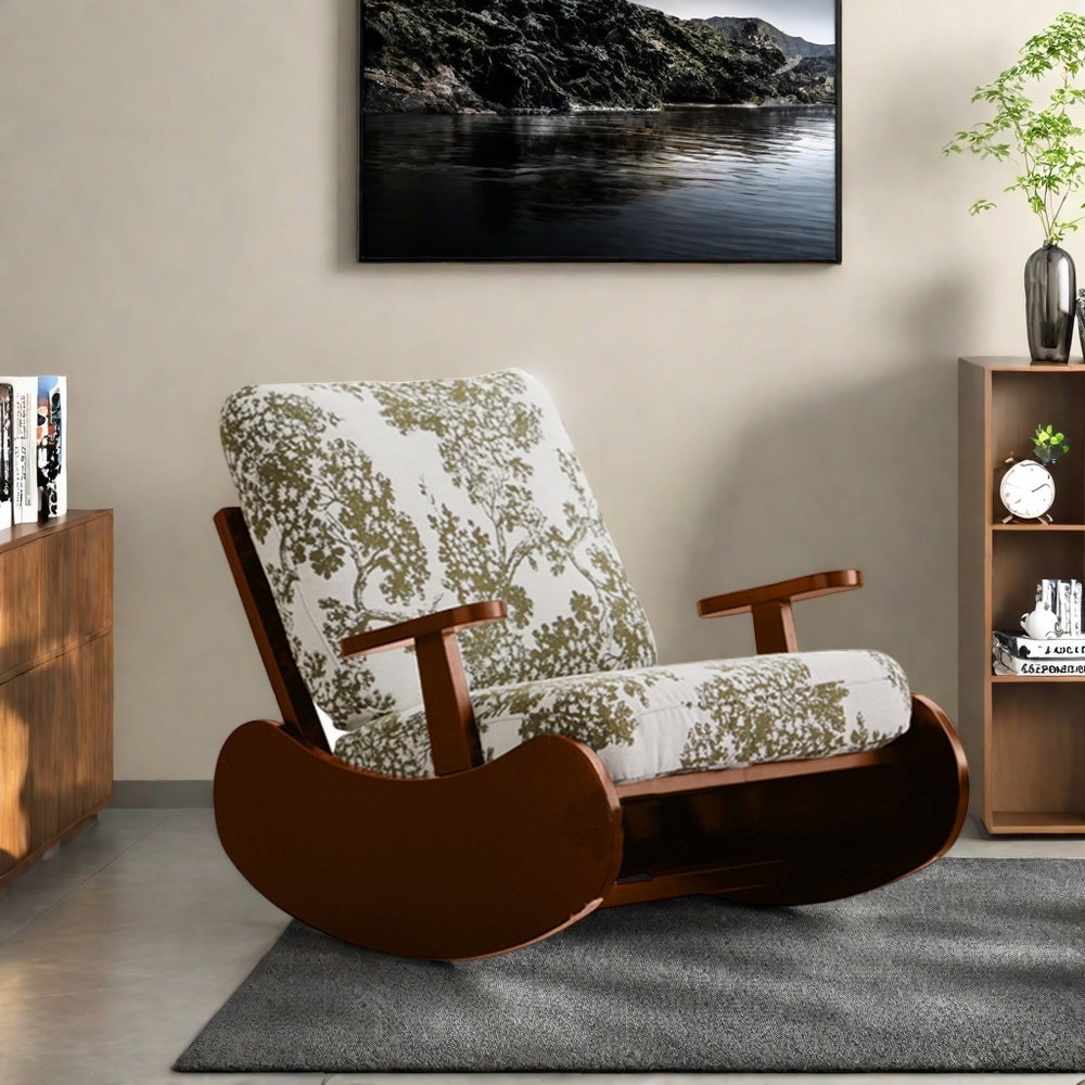 PPEDKS Double armrest solid wood printed rocking chair | Wayfair