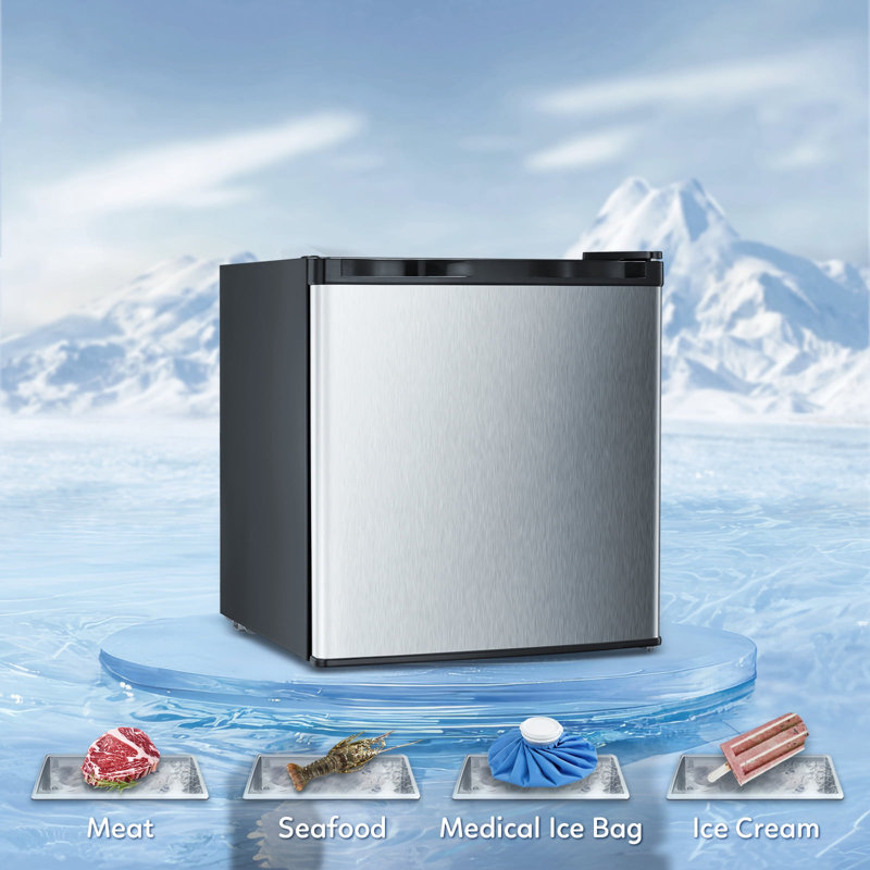 1.1 Cubic Feet Upright Freezer with Adjustable Temperature Controls, Silver
