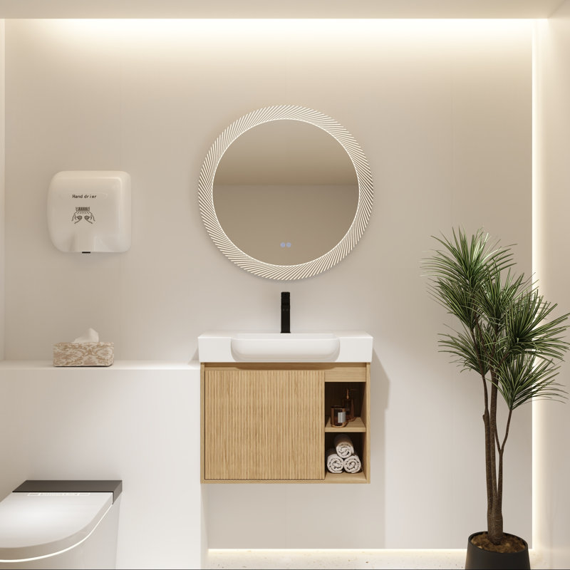 Meuble-lavabo mural avec lavabo en céramique, 28"