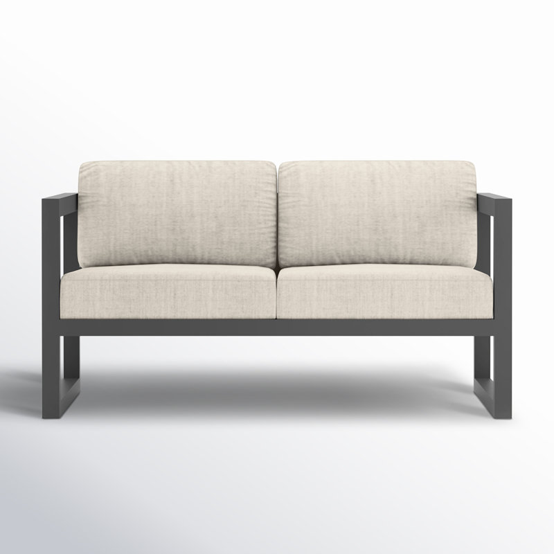 Avion 3 Piece Sofa Loveseat Set, Cast Silver Sunbrella®, Slate