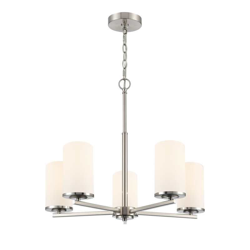 Lustre 5 lumières Verlana 24 "- Nickel brossé, Nickel brossé