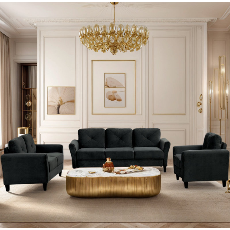 Couch Comfortable Sectional Couches set, Black