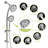 Dual Shower Head, 4.7" Rain Showerhead, 7 Hand Shower, Include Hose And Slide Bar (no Balance Valve Head System, Large 7 Settings , Adjustable-118767983