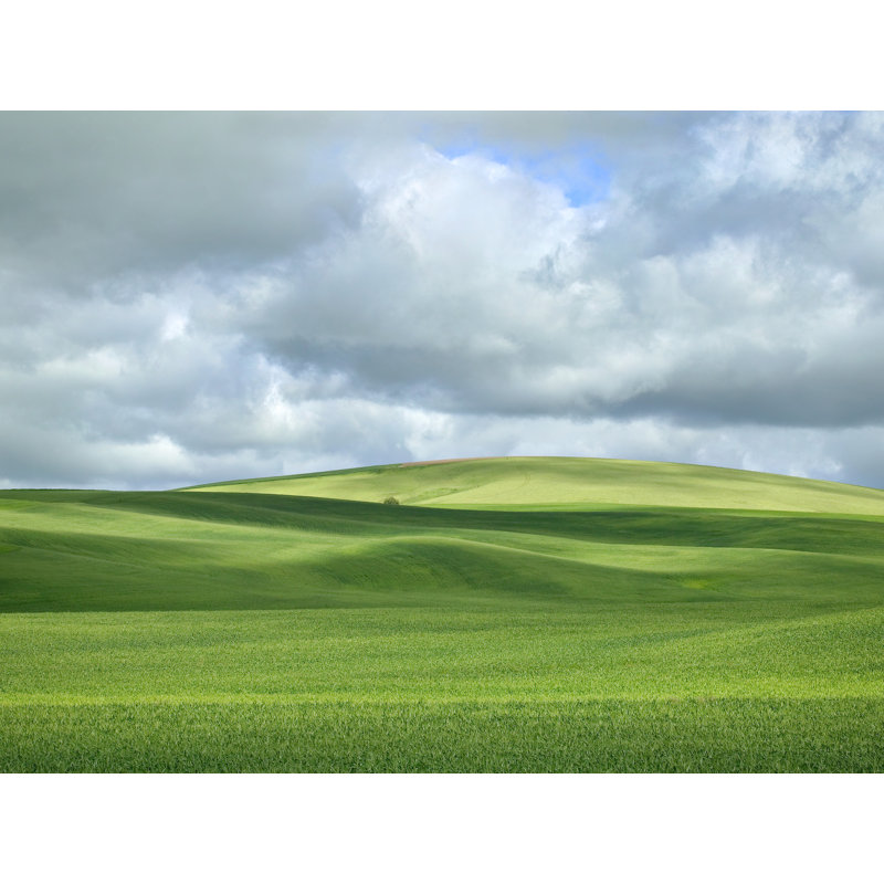 «Spring in The Palouse» par Bruce Heinemann, H 25 po x l 33 po, Toile avec cadre noir