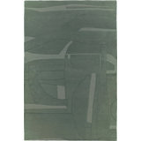 Collage Hand Tufted Wool Abstract Area Rug in Sage