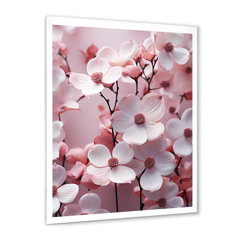 Rêve de cornouiller rose - imprimé, Cadre photo blanc, H 20 po x l 12 po x P 1 po