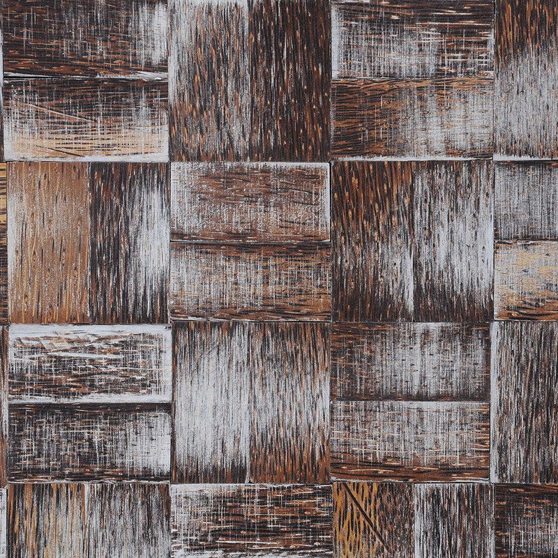 Carreau de mosaïque murale en bois 17 po x 17 po Terra, Bord de mer