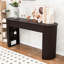 Console rétro avec 3 tiroirs, deux tablettes latérales ouvertes, pieds semi-circulaires interchangeables et sécurité anti-basculement-95799533