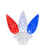 Lumières de Noël à facettes patriotiques à DEL C6 - rouge, blanc et bleu - fil blanc de 16,5 pi - 50 carats
