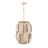 16" W x 21.25" H 1-Light Handcrafted Cylindrical Pendant in Matte Brass with Hand-carved Bleached Mango Wood Panels-124328688