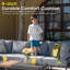Ensemble de patio en métal pour 4 personnes, ensemble de mobilier d'extérieur avec coussins en oléfine de 6 po-348348235