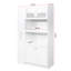 Armoire multi-fonctionnelle à tablettes coulissantes pour garde-manger - 4 portes en blanc
