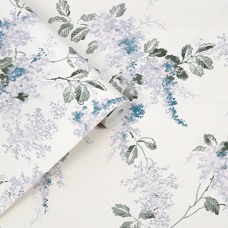 Laura Ashley Mirabelle Pale Seaspray Wallpaper