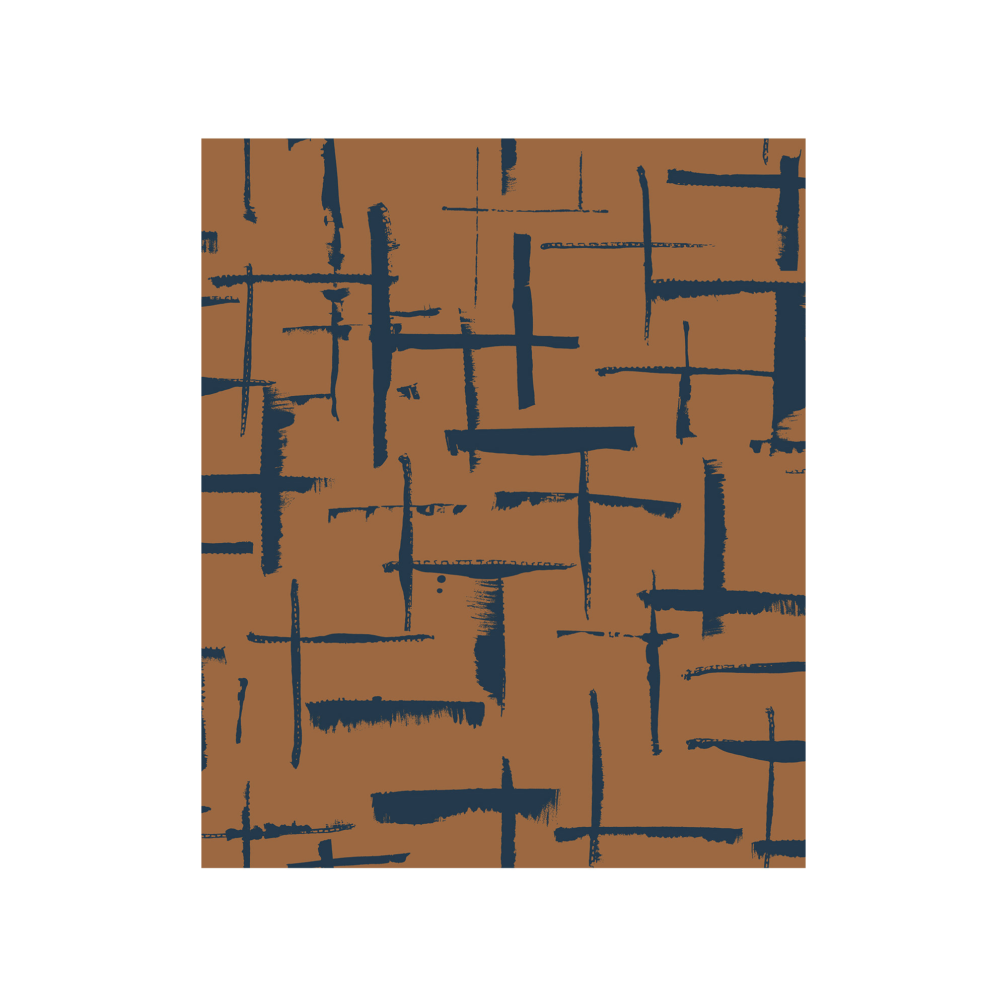 Niseko Modern Abstract Wallpaper, Burnt Orange