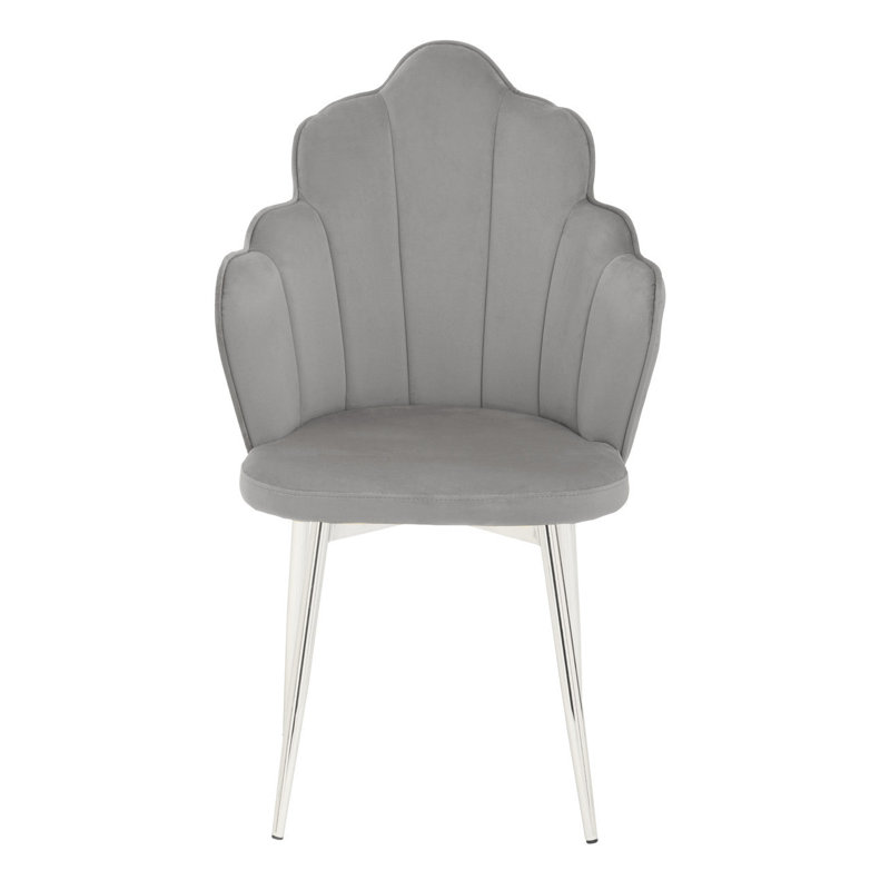 Koval 47cm H Polyester Blend Upholstered Side Chair, Silver, Grey