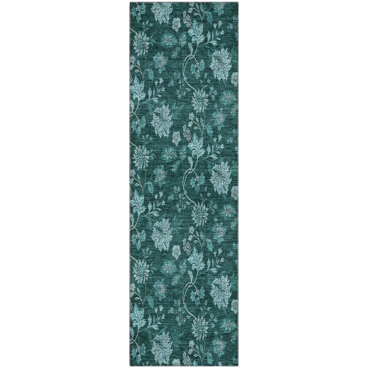Premium Machine Washable Prisco Teal Rug