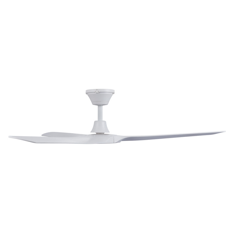 Abyss 56in 3-Blades Indoor/Outdoor Ceiling Fan with Remote Control, White, White