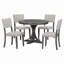Ensemble de table de salle à manger 5 pièces avec pieds courbés et 4 chaises rembourrées pour la salle à manger-1067681561