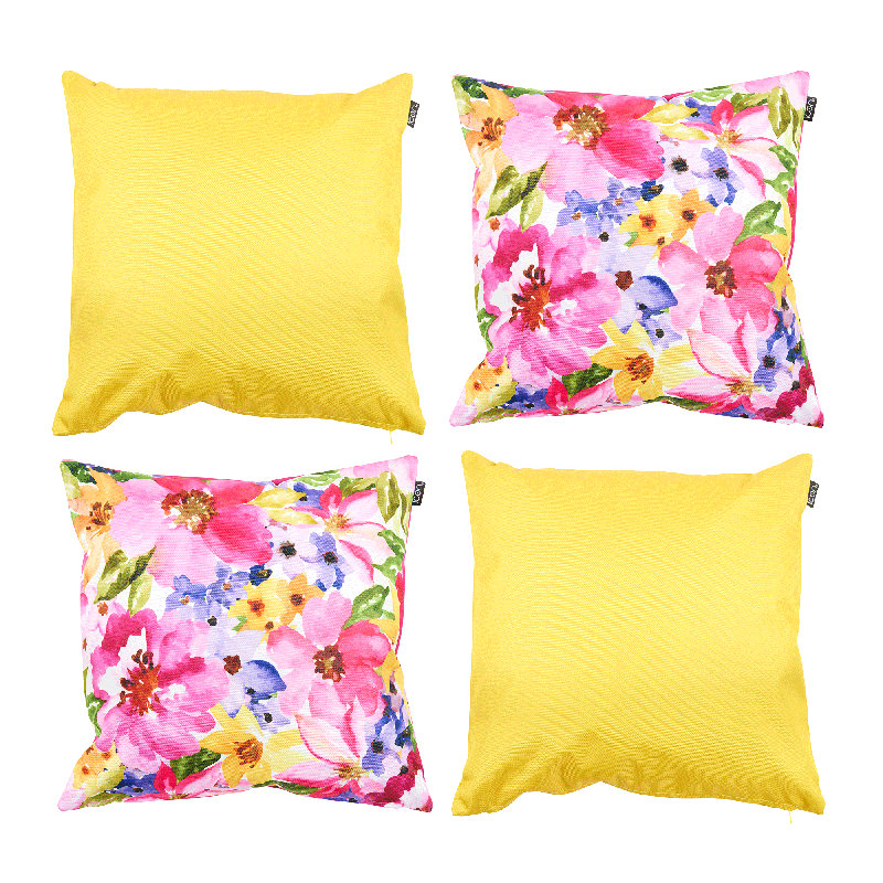 Icon Indoor / Outdoor Floral Square Cushion, Yellow