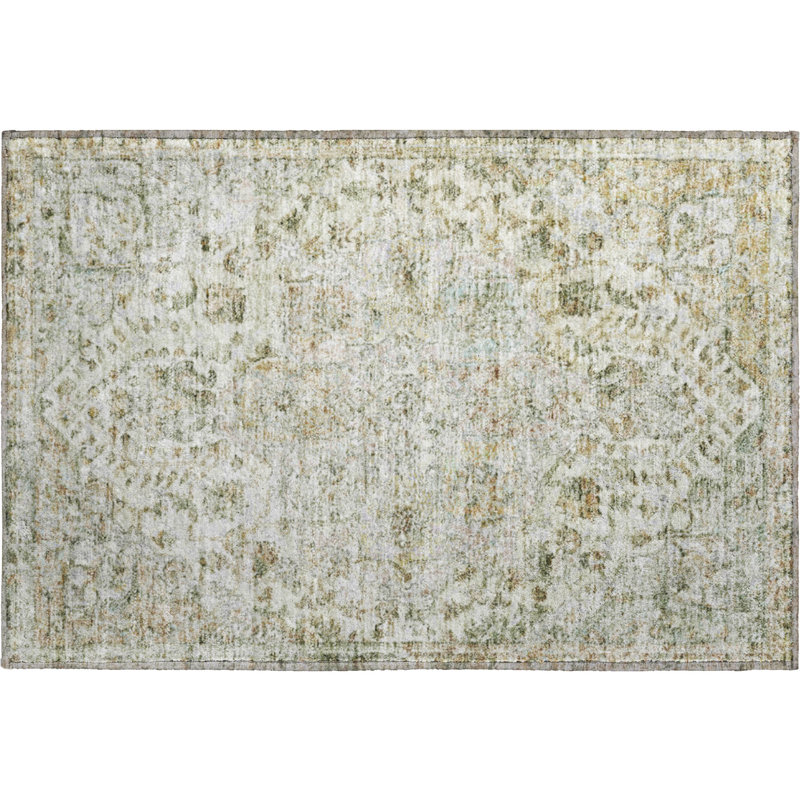 Premium Machine Washable Mayfield AMF2138 global Rug, 1'8" x 2'6", Ivory