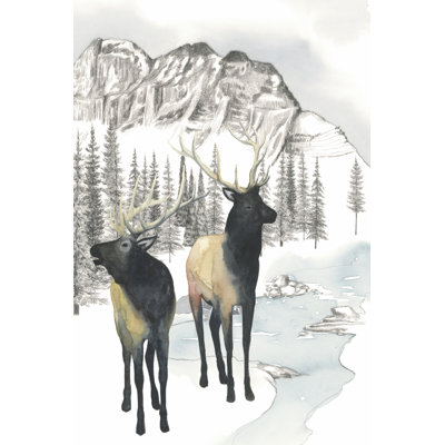 Winter Elk II by Grace Popp - Wrapped Canvas Art Prints
