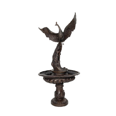 Bronze Peacock Bowl Fountain