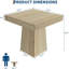 Table de salle à manger carrée de 80 cm, table de cuisine à pied central pour 2 à 4 personnes, fini bois naturel-1010797090