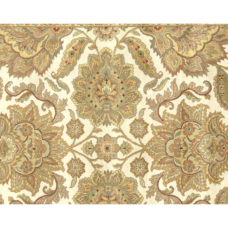 Tapis ivoire et rouge noué à la main de haute qualité