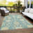 Machine Washable Indoor/Outdoor Cicel ACN1150 Teal-100248013
