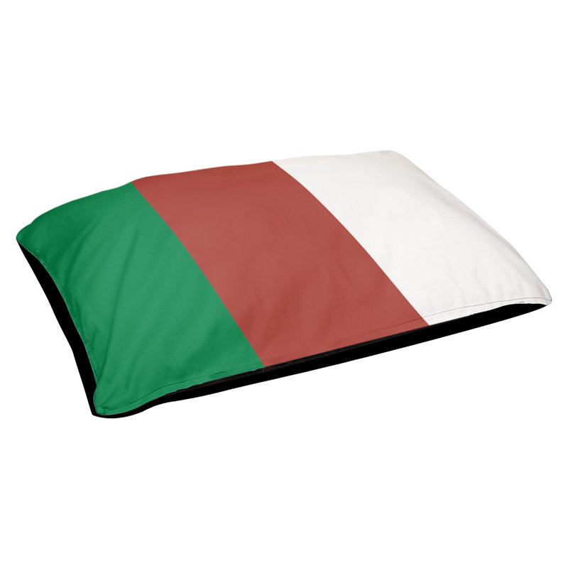 Coussin rectangulaire designer New York Bronx, Grand (L 40 po x l 50 po), Vert / or / blanc