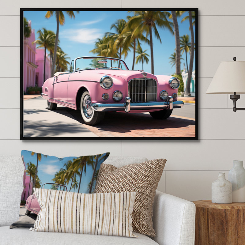Miami Miami Bentley I, reproduction d'art sur toile, H 30 po x l 40 po x P 1,5 po, Cadre flottant noir